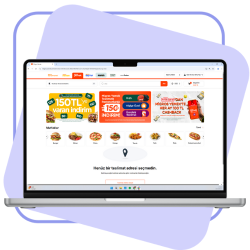 Migros Yemek entegrasyonu